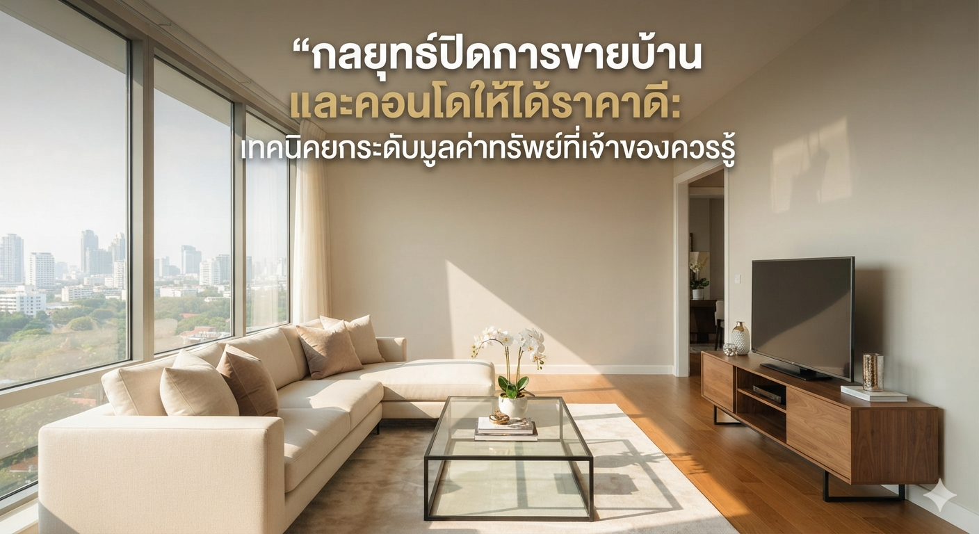กลยุทธ์ปิดการขายบ้านและคอนโดให้ได้ราคาดี: เทคนิคยกระดับมูลค่าทรัพย์ที่เจ้าของควรรู้