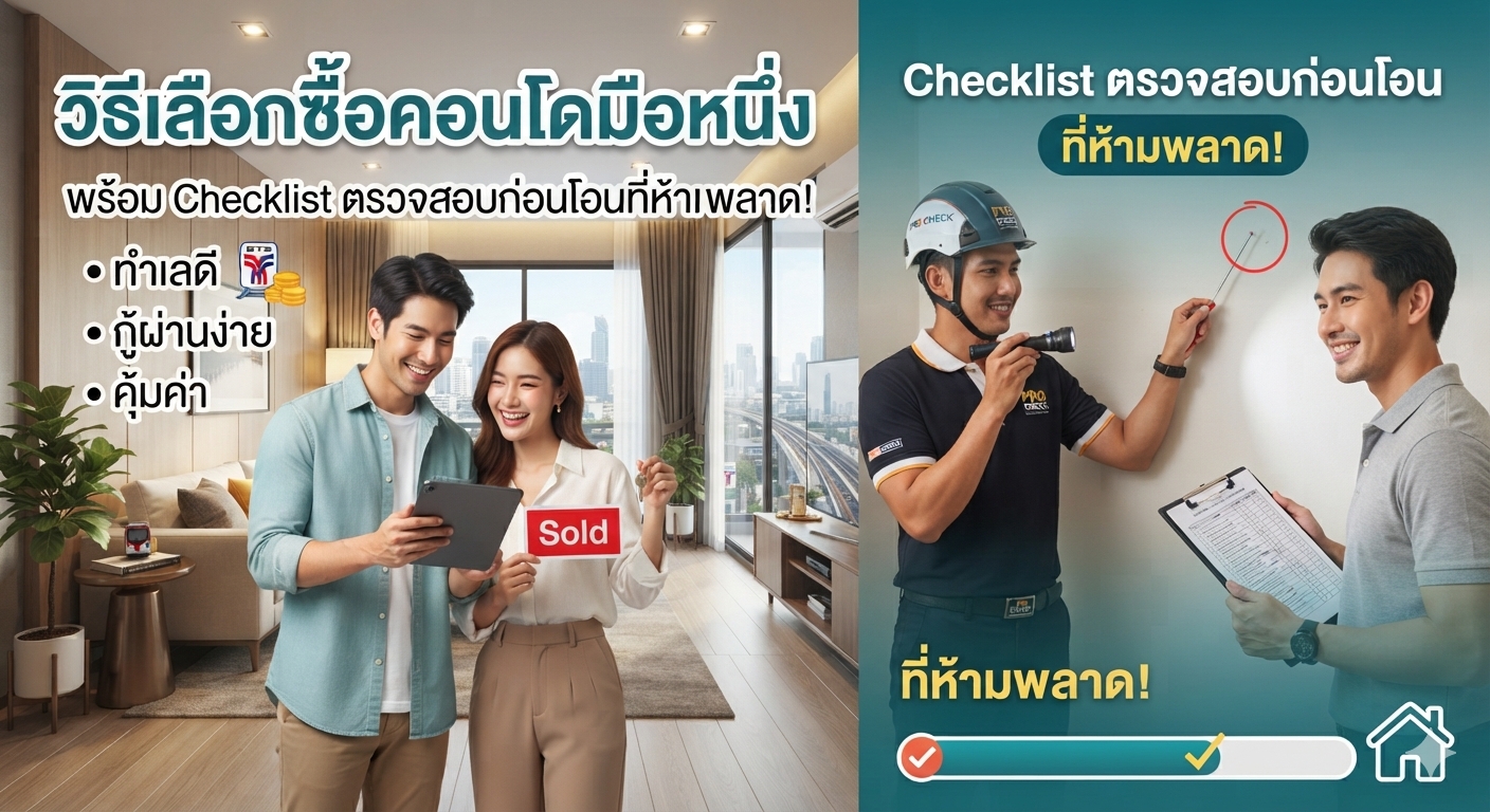เลือกซื้อคอนโดมือหนึ่งยังไงไม่ให้พลาด? พร้อม Checklist ตรวจคอนโดก่อนโอนที่ต้องรู้!